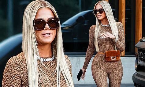 khloe kardashian fendi skims|Khloe Kardashian steps out in a Fendi x SKIMS catsuit on first .